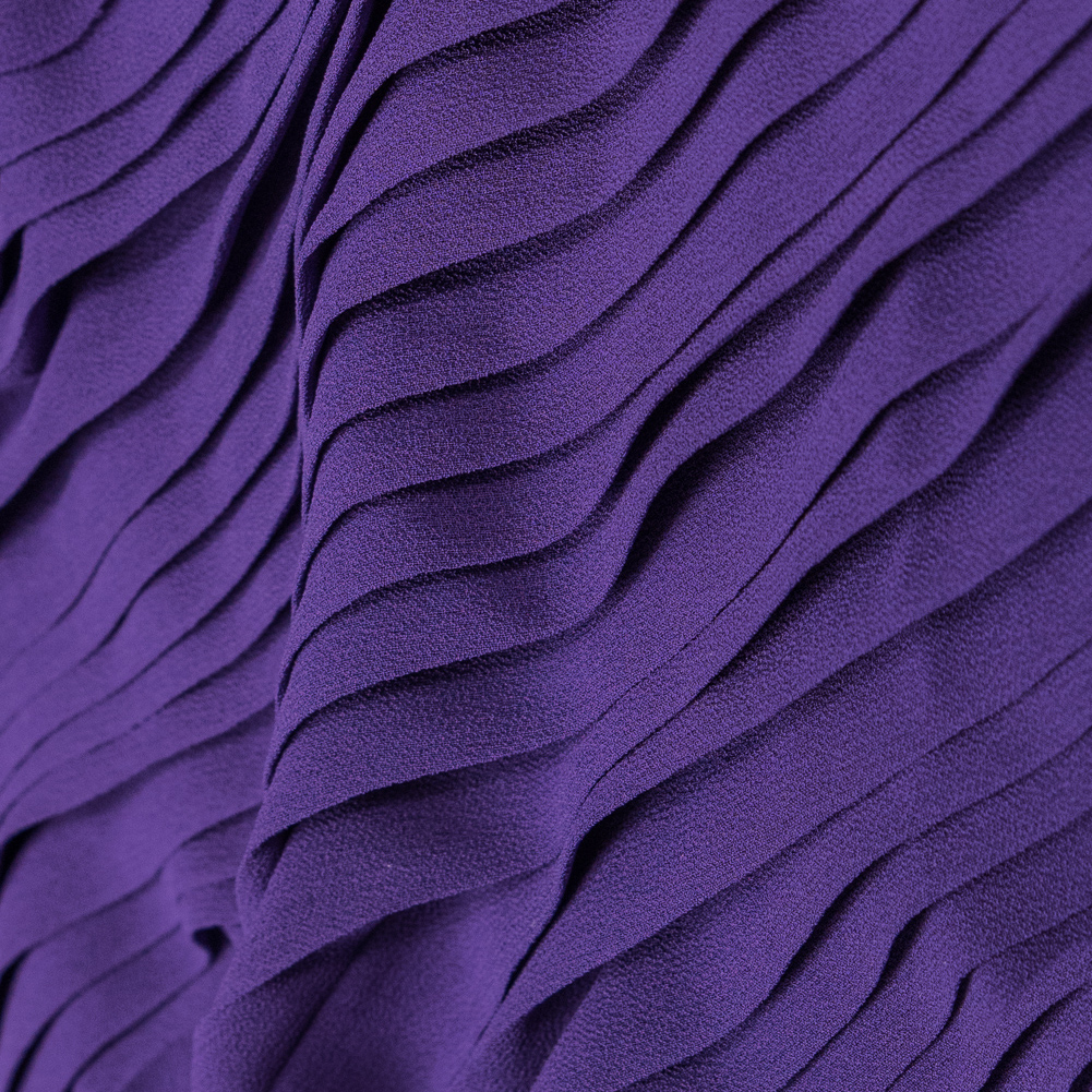 Accordion Pleated Chiffon – Heliotrope Purple – Etereo Collection Accordion Pleated Chiffon – Heliotrope Purple – Etereo Collection