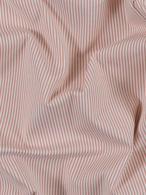 Salmon and White Candy Striped Stretch Cotton Woven Salmon and White Candy Striped Stretch Cotton Woven