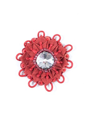 Red Round Beaded Applique – 2″ Red Round Beaded Applique – 2″