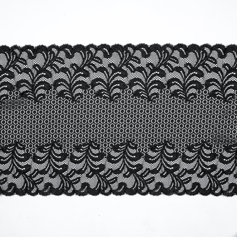 Black Stretch Floral Lace – 9.5″ Black Stretch Floral Lace – 9.5″