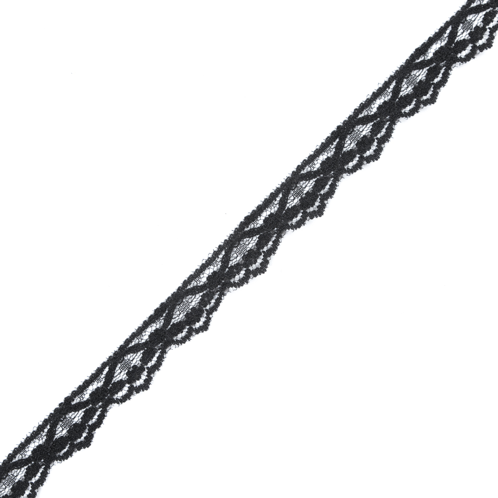 Black Fine Floral Lace Trim – 0.75″ Black Fine Floral Lace Trim – 0.75″