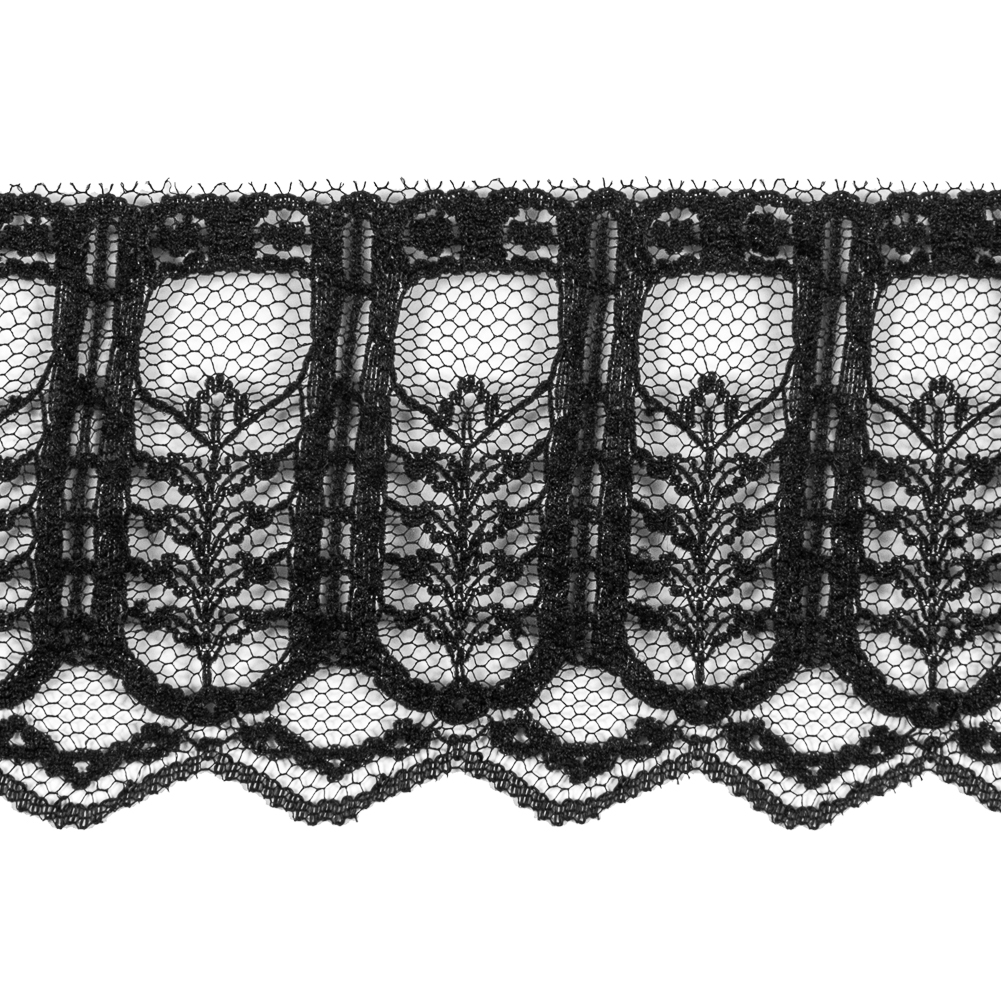 Black Fine Lace Trim - 2.75"