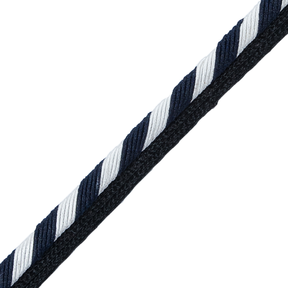 Striped Twisted Cord Trim with Lip - 0.25"