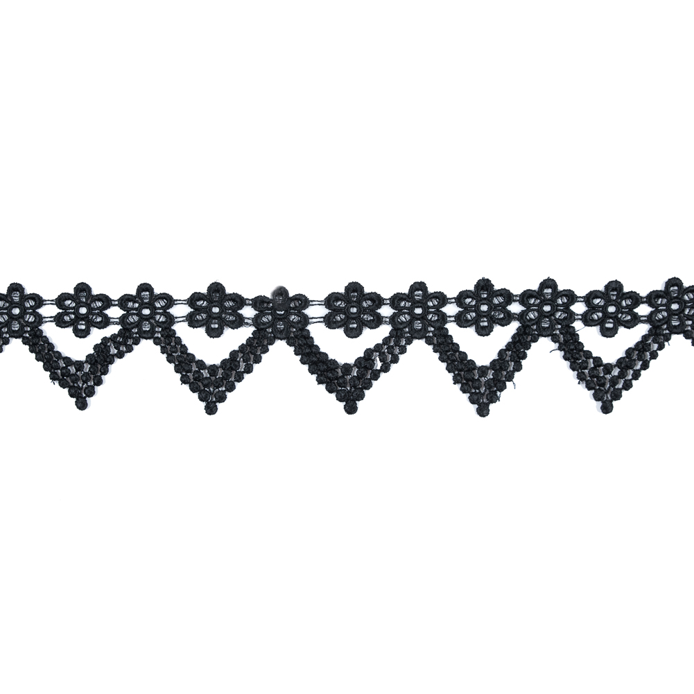Black Geometric and Floral Lace Trim – 2.25″ Black Geometric and Floral Lace Trim – 2.25″