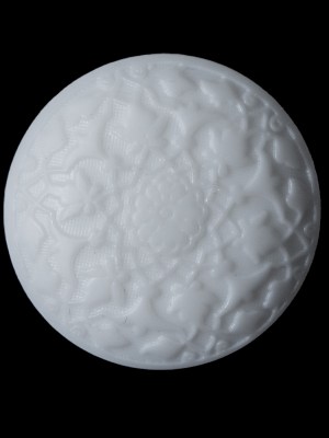 White Floral Embossed Plastic Button – 44L/28mm White Floral Embossed Plastic Button – 44L/28mm