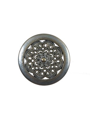 Decorative Antiqued Silver Metal Button – 28L/18mm Decorative Antiqued Silver Metal Button – 28L/18mm