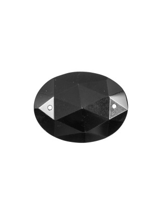 Black Bevel Cut Oval Glass Pendant – 1.5″ Black Bevel Cut Oval Glass Pendant – 1.5″