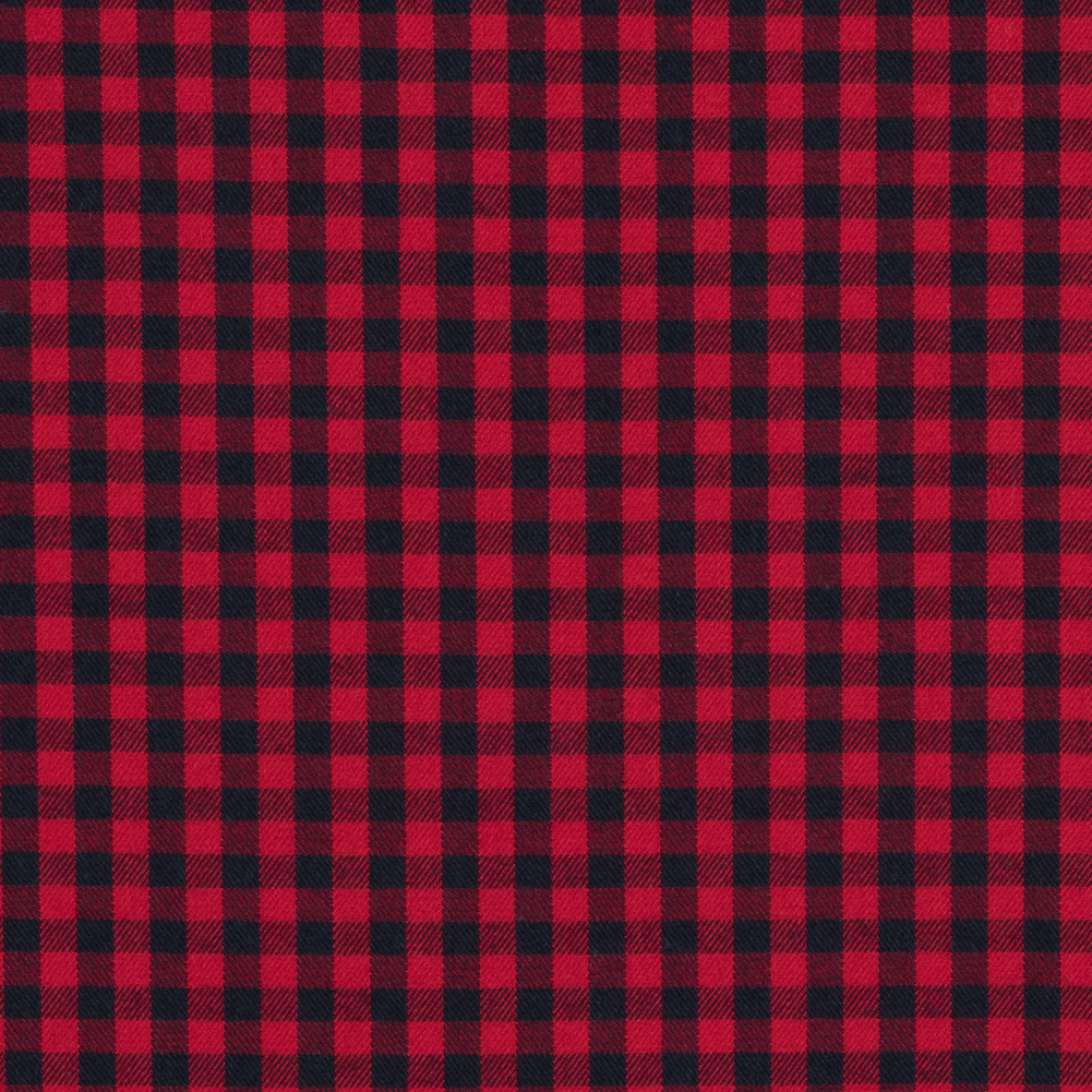 Red and Black Shepherd’s Check Cotton Shirting Red and Black Shepherd’s Check Cotton Shirting
