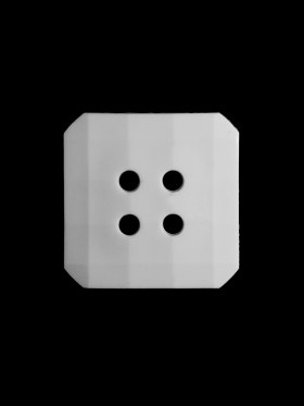White Square Bevel Cut Button – 28L/18mm White Square Bevel Cut Button – 28L/18mm