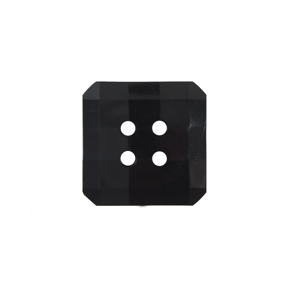 Black Square Bevel Cut Button – 28L/18mm Black Square Bevel Cut Button – 28L/18mm
