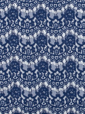 Stretch Corded Lace by Jay Godfrey – Mazarine Blue Floral Scallops Stretch Corded Lace by Jay Godfrey – Mazarine Blue Floral Scallops