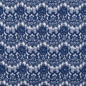 Stretch Corded Lace by Jay Godfrey – Mazarine Blue Floral Scallops Stretch Corded Lace by Jay Godfrey – Mazarine Blue Floral Scallops