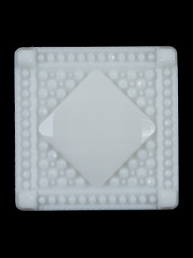 White Square Bevel Cut Button – 44L/28mm White Square Bevel Cut Button – 44L/28mm