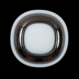 White and Gunmetal 2-Piece Plastic Button – 48L/30.5mm White and Gunmetal 2-Piece Plastic Button – 48L/30.5mm