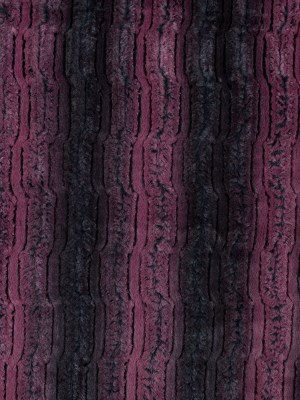 Famous NYC Designer Red Plum and Black Striped Faux Fur Famous NYC Designer Red Plum and Black Striped Faux Fur