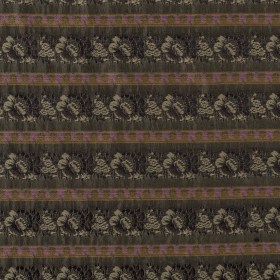 Olive Green Polyester Blend with Woven Floral Stripes Olive Green Polyester Blend with Woven Floral Stripes
