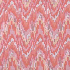 Peach Pink and Golden Haze Geometric Blended Cotton Woven Peach Pink and Golden Haze Geometric Blended Cotton Woven