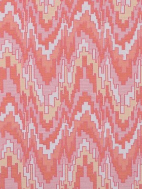 Peach Pink and Golden Haze Geometric Blended Cotton Woven Peach Pink and Golden Haze Geometric Blended Cotton Woven
