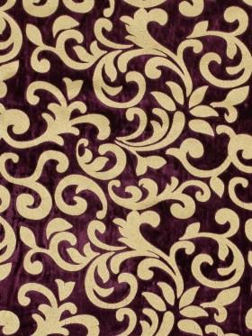 Royal Purple Velvet with Royal Gold Foil Foliage Design Royal Purple Velvet with Royal Gold Foil Foliage Design