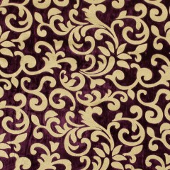 Royal Purple Velvet with Royal Gold Foil Foliage Design Royal Purple Velvet with Royal Gold Foil Foliage Design