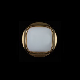 White and Gold Plastic Shank-Back Button – 28L/18mm White and Gold Plastic Shank-Back Button – 28L/18mm
