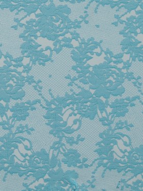 Metallic Bluebird and White Lacey Floral Brocade Metallic Bluebird and White Lacey Floral Brocade