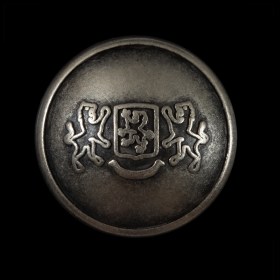 Silver Double Lion Crest Metal Shank Back Button – 44L/28mm Silver Double Lion Crest Metal Shank Back Button – 44L/28mm