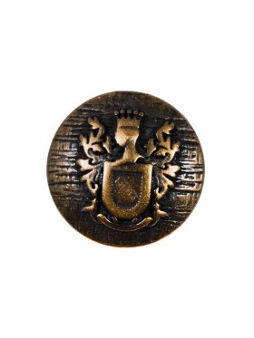 Antique Gold Coat of Arms Crest Metal Button – 35L/22mm Antique Gold Coat of Arms Crest Metal Button – 35L/22mm