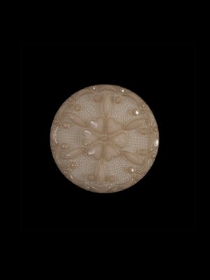 Ivory Cream Textured Floral Shank-Back Button – 24L/15mm Ivory Cream Textured Floral Shank-Back Button – 24L/15mm