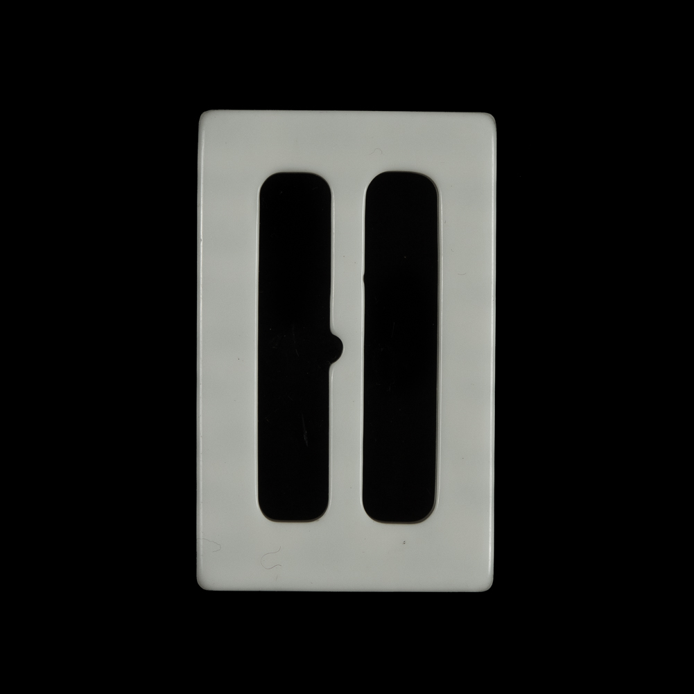 Ivory Rectangular Plastic Buckle - 2.5"