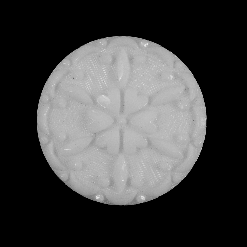 White Textured Floral Shank Back Button – 44L/28mm White Textured Floral Shank Back Button – 44L/28mm