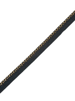 Metallic Gold and Black Braided Cord with Black Lip – 0.5″ Metallic Gold and Black Braided Cord with Black Lip – 0.5″