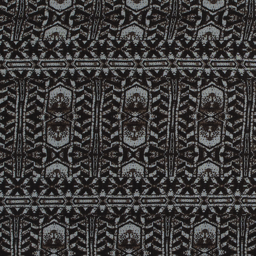 Black Coffee Tribal Printed Silk Chiffon Black Coffee Tribal Printed Silk Chiffon