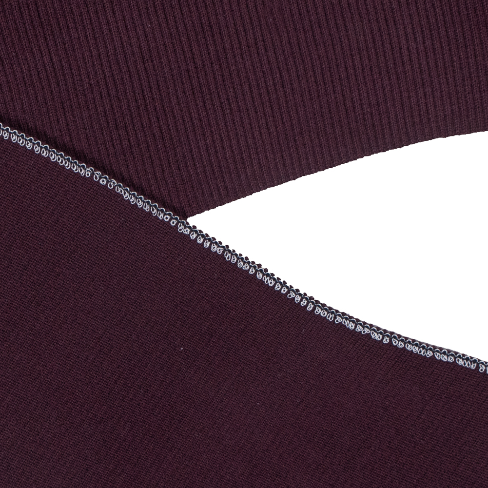 Dark Maroon Heavy Rib Knit Trim - 7" x 38"