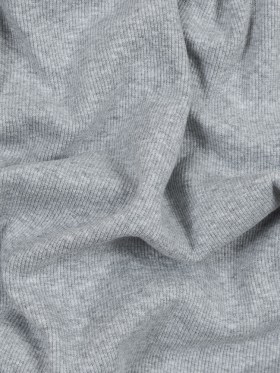 Heathered Light Gray Tubular Cotton Rib Knit Heathered Light Gray Tubular Cotton Rib Knit
