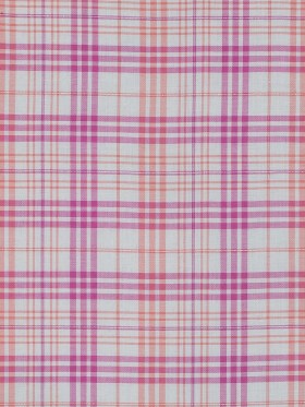 Italian Pink and Orange Metallic Plaid Cotton Voile Italian Pink and Orange Metallic Plaid Cotton Voile