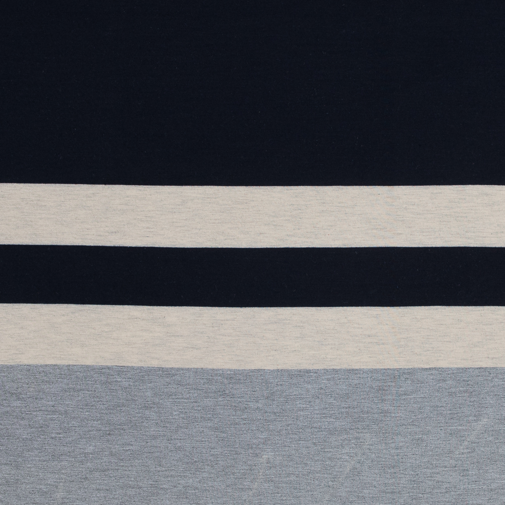 Navy, Oatmeal and Gray Awning Striped Jersey Navy, Oatmeal and Gray Awning Striped Jersey