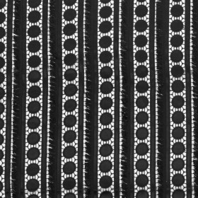 Fringed Guipure Lace – Black Geometric Fringed Guipure Lace – Black Geometric