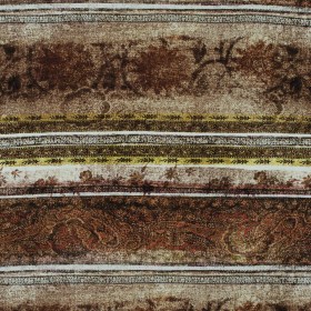 Italian Brown Rustic Striped Printed Jersey Italian Brown Rustic Striped Printed Jersey