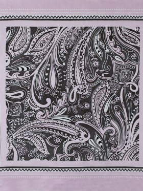 Lilac and Brown Paisley Border Printed Panel Lilac and Brown Paisley Border Printed Panel