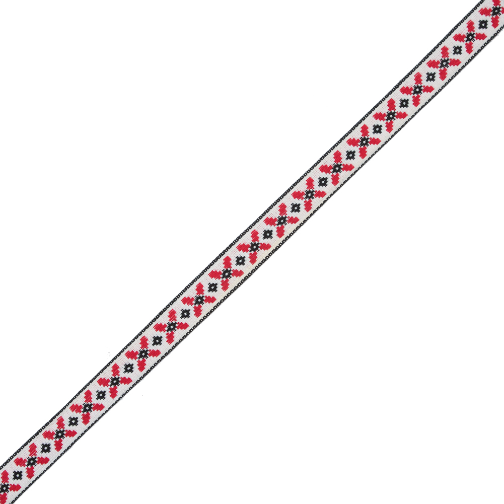 Black and Red German Jacquard Ribbon – 0.6″ Black and Red German Jacquard Ribbon – 0.6″