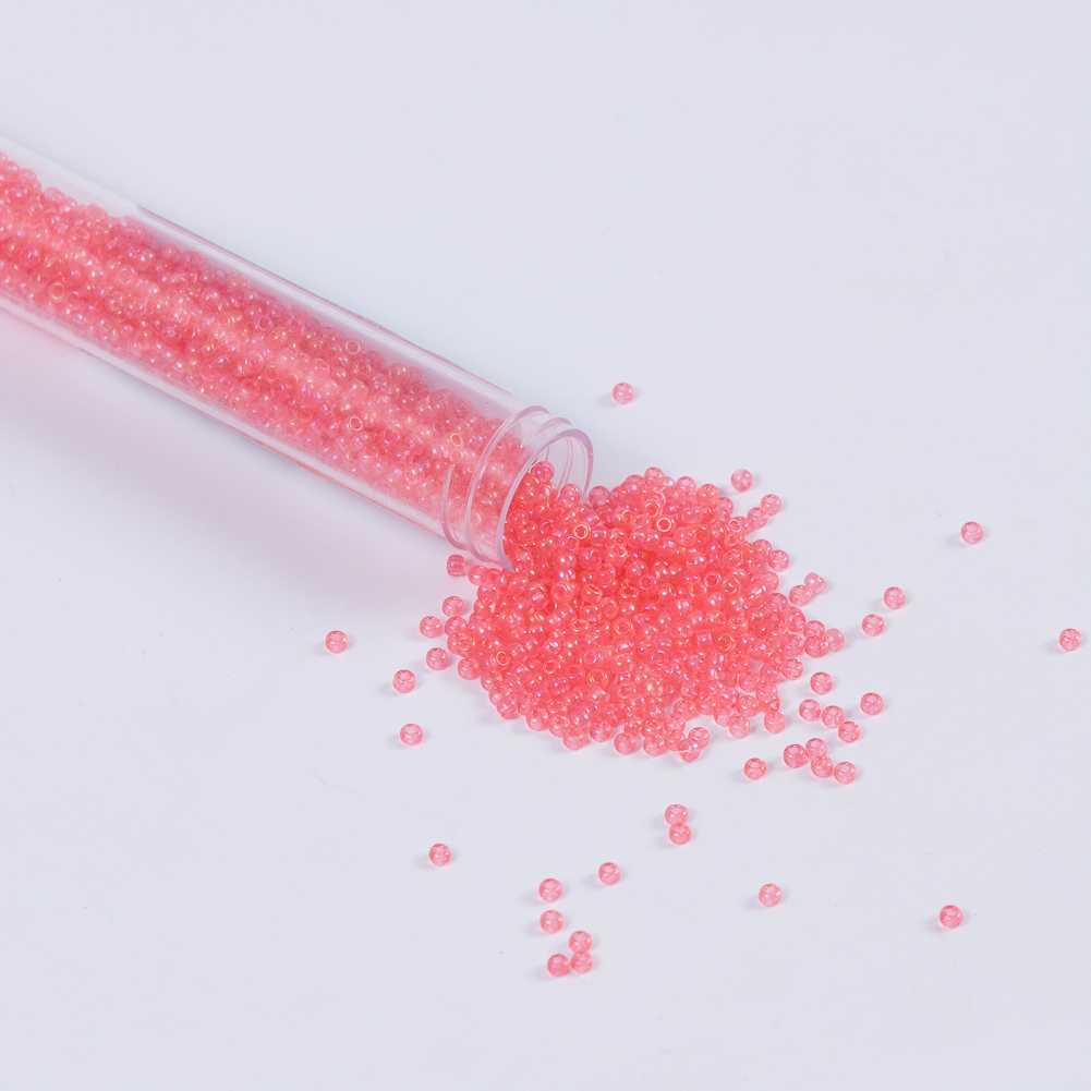 Salmon Iridescent Czech Seed Beads – Size 10 Salmon Iridescent Czech Seed Beads – Size 10