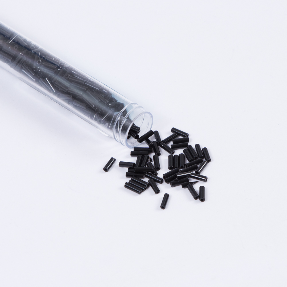 Black Opaque Czech Bugle Seed Beads – Size 3 Black Opaque Czech Bugle Seed Beads – Size 3