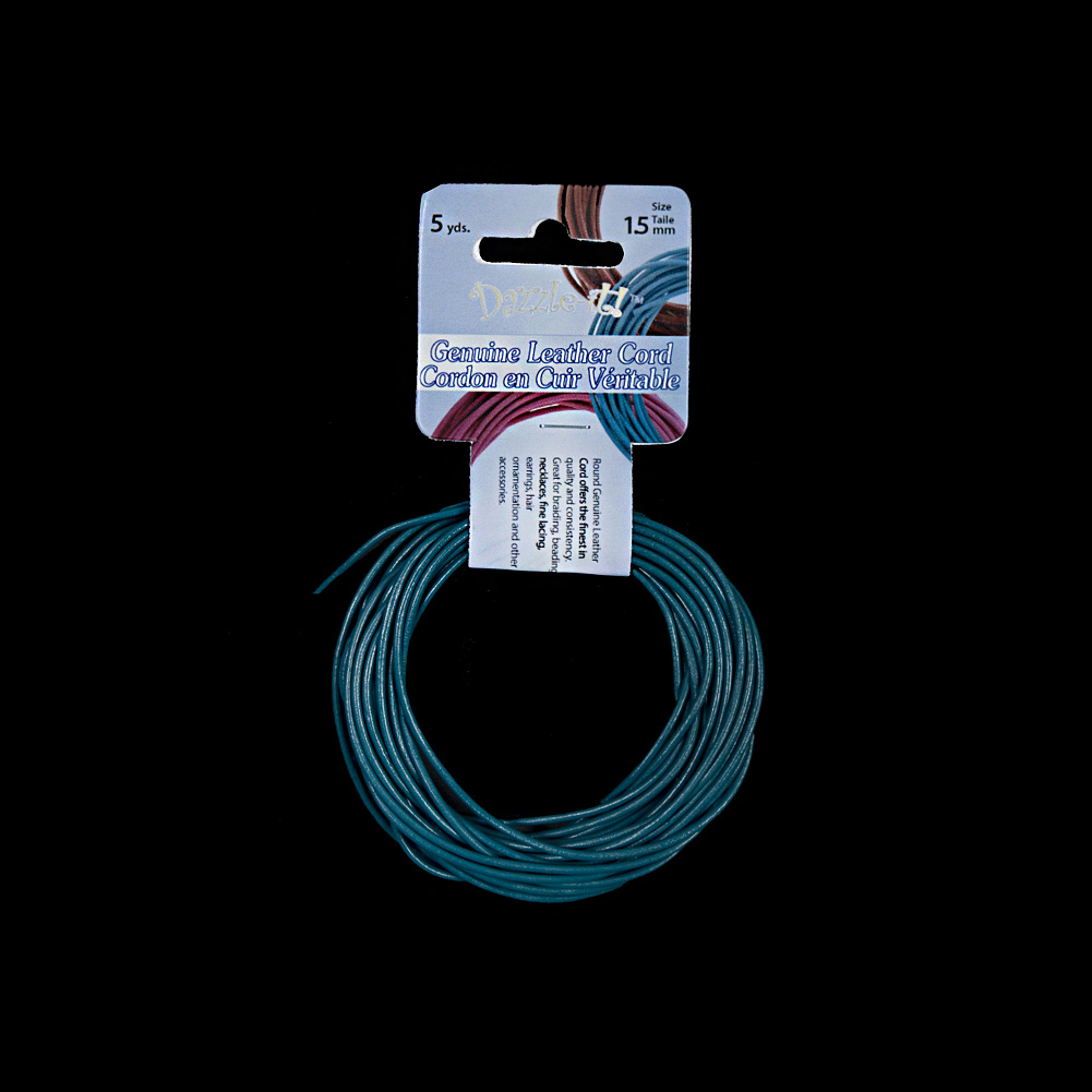 Dazzle-It Deep Teal Genuine Leather Cord – 1.5mm Dazzle-It Deep Teal Genuine Leather Cord – 1.5mm
