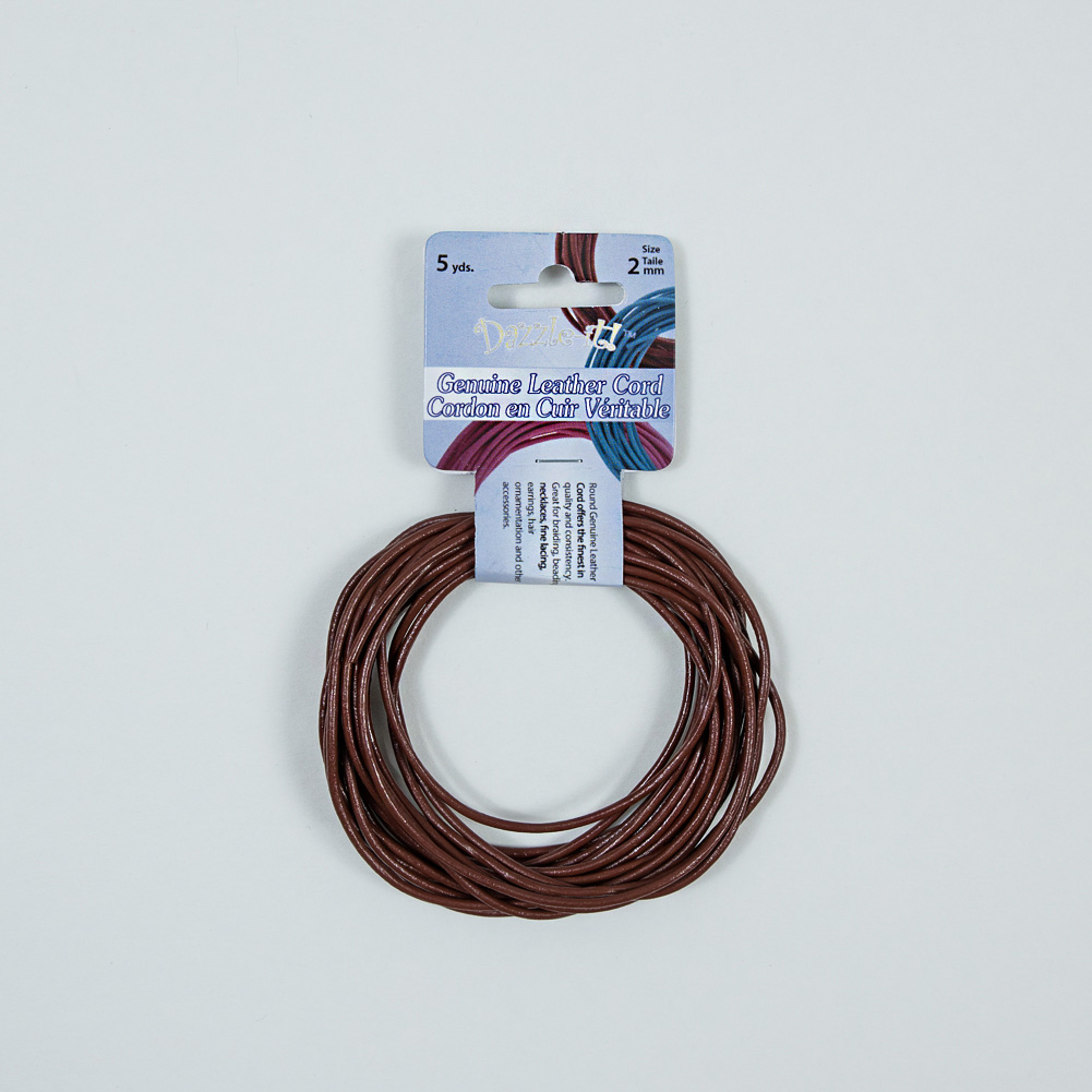 Dazzle-It Earth Red Genuine Leather Cord – 2mm Dazzle-It Earth Red Genuine Leather Cord – 2mm