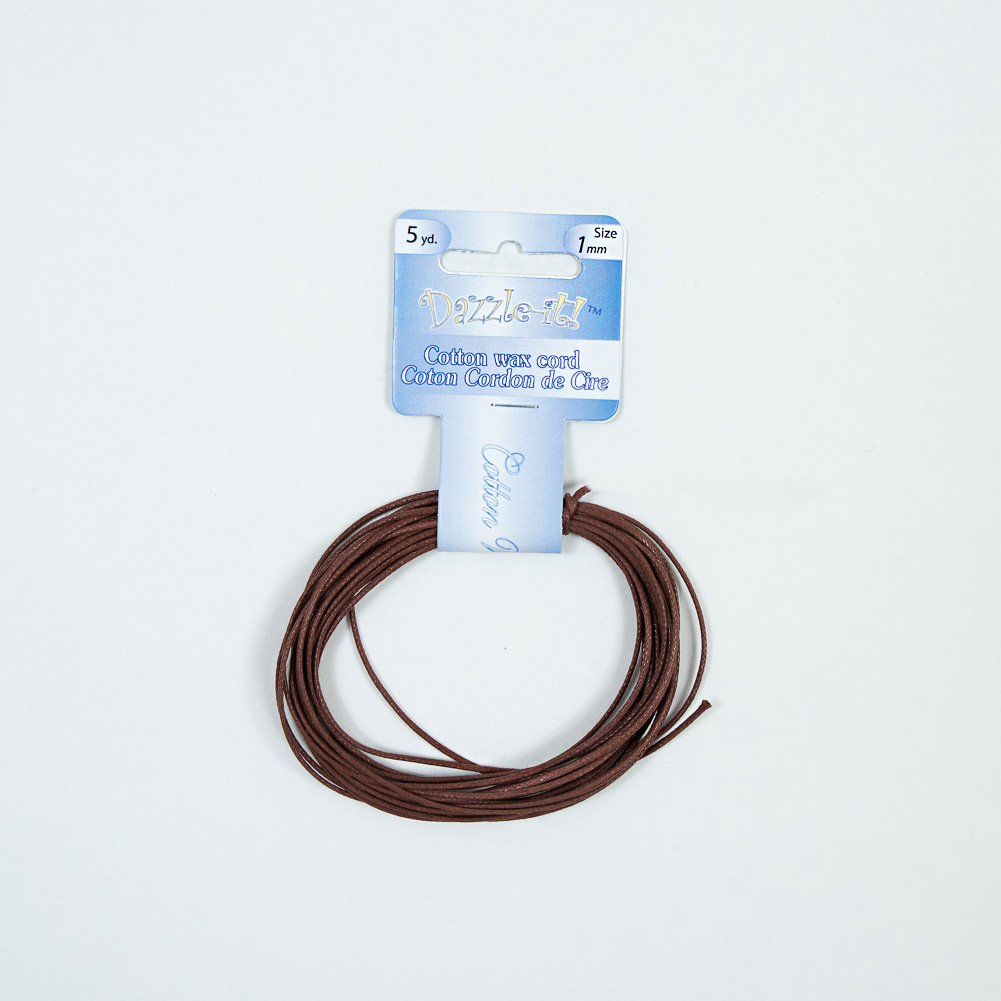 Dazzle-It Brown Cotton Wax Cord – 1mm Dazzle-It Brown Cotton Wax Cord – 1mm