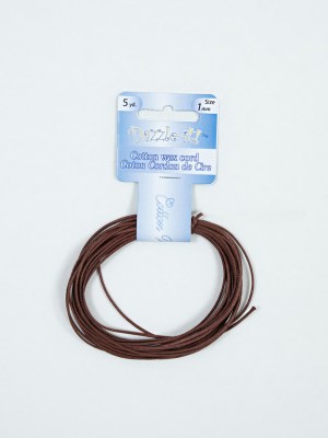 Dazzle-It Brown Cotton Wax Cord – 1mm Dazzle-It Brown Cotton Wax Cord – 1mm