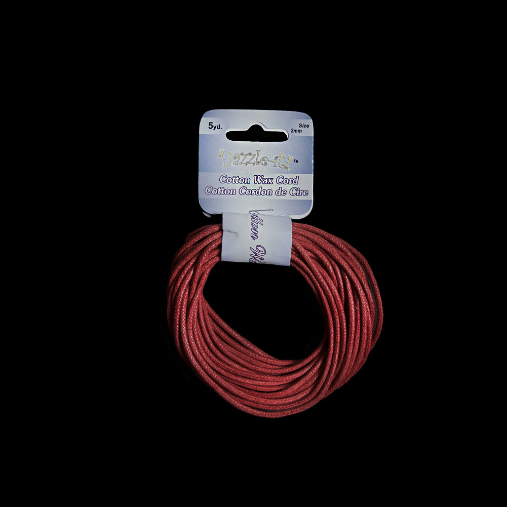 Dazzle-It Italian Red Cotton Wax Cord – 2mm Dazzle-It Italian Red Cotton Wax Cord – 2mm