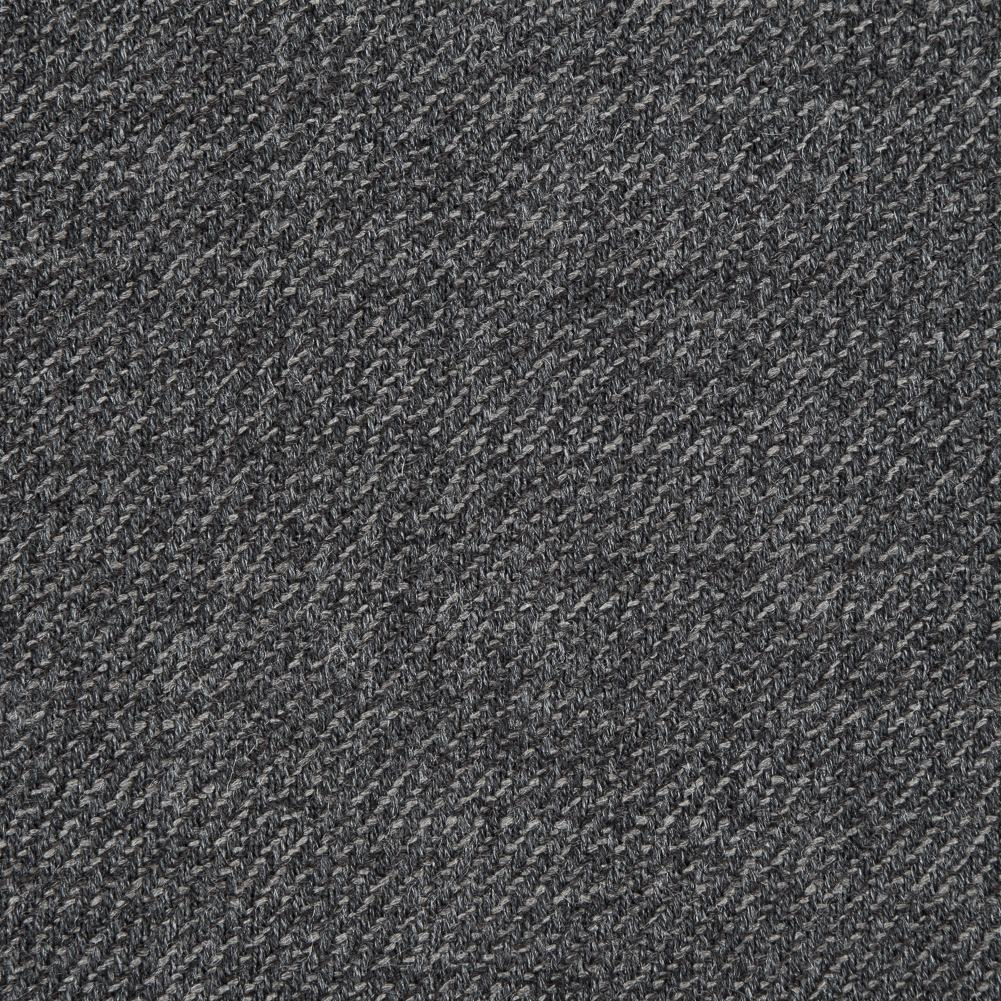 Black and Charcoal Virgin Wool Double Faced Melange