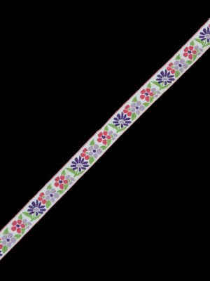 German Pink and Purple Floral Jacquard Ribbon – 0.75″ German Pink and Purple Floral Jacquard Ribbon – 0.75″